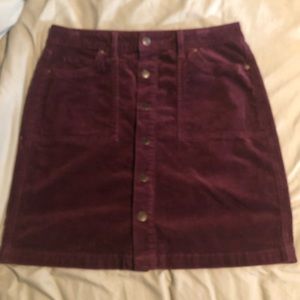 Sonoma, Size 10, Corduroy Skirt, Wine Colored